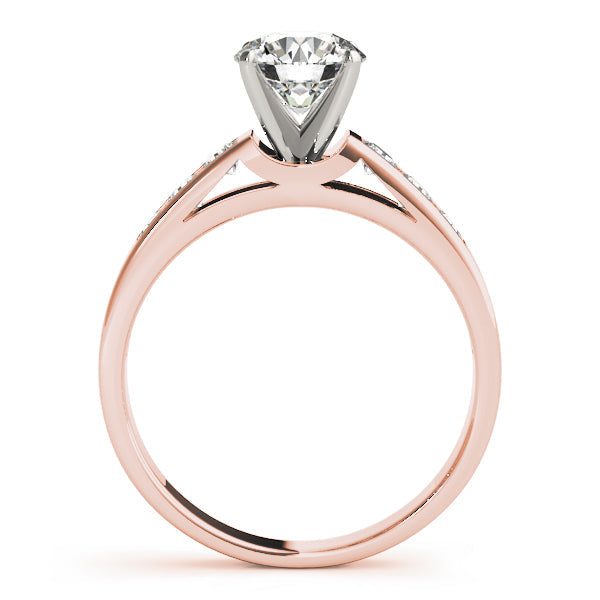 Pristine Channel-Set Round Diamond Engagement Ring in 10K/14K gold and platinum with certified lab-grown or natural diamonds