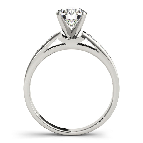 Pristine Channel-Set Round Diamond Engagement Ring in 10K/14K gold and platinum with certified lab-grown or natural diamonds