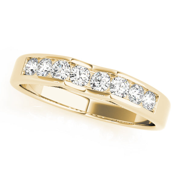 Channel Set Curved Half Eternity Ring in 10K/14K gold and platinum with certified lab-grown or natural diamonds