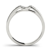 Channel Set Curved Half Eternity Ring in Gold & Platinum