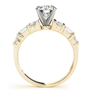 Devoted Fancy Shape Baguette Remounts Round Diamond Engagement Ring in 10K/14K gold and platinum with certified lab-grown or natural diamonds