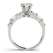 Devoted Fancy Shape Baguette Remounts Round Diamond Engagement Ring in 10K/14K gold and platinum with certified lab-grown or natural diamonds