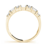 Fancy Baguette Bar Set Half Eternity Ring in Gold & Platinum