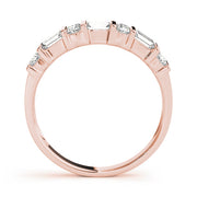 Fancy Baguette Bar Set Half Eternity Ring in Gold & Platinum