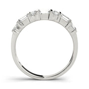 Fancy Baguette Bar Set Half Eternity Ring in Gold & Platinum