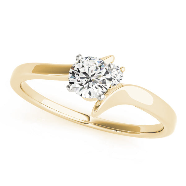 Adored Bypass Round Diamond Engagement Ring in 10K/14K gold and platinum with certified lab-grown or natural diamonds