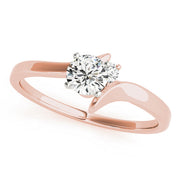 Adored Bypass Round Diamond Engagement Ring in 10K/14K gold and platinum with certified lab-grown or natural diamonds