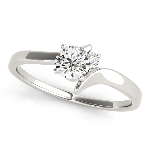 Adored Bypass Round Diamond Engagement Ring in 10K/14K gold and platinum with certified lab-grown or natural diamonds