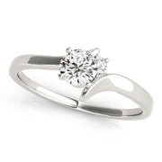Adored Bypass Round Diamond Engagement Ring in 10K/14K gold and platinum with certified lab-grown or natural diamonds