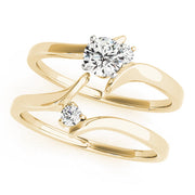 Adored Bypass Round Diamond Engagement Ring in 10K/14K gold and platinum with certified lab-grown or natural diamonds
