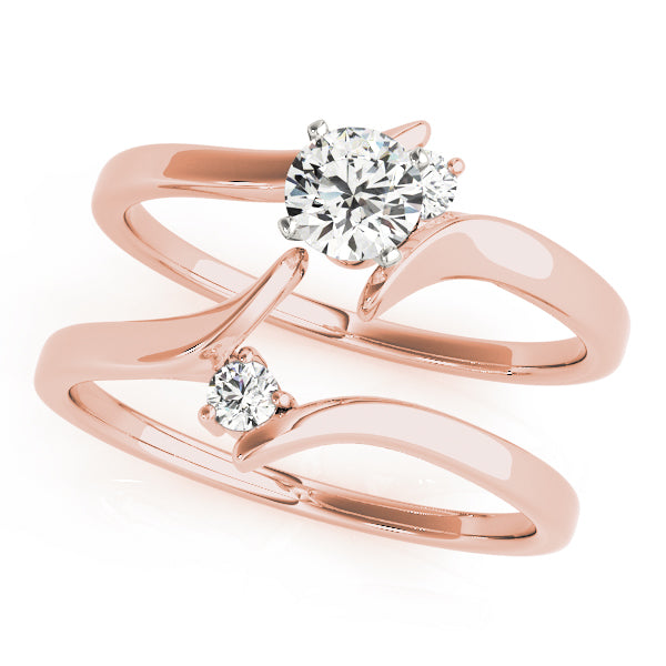Adored Bypass Round Diamond Engagement Ring in 10K/14K gold and platinum with certified lab-grown or natural diamonds