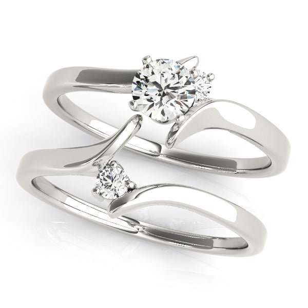 Adored Bypass Round Diamond Engagement Ring in 10K/14K gold and platinum with certified lab-grown or natural diamonds