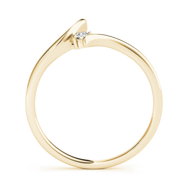 Curved Bands Half Eternity Ring in Gold & Platinum