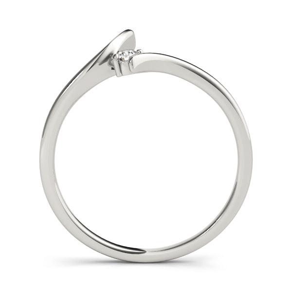 Curved Bands Half Eternity Ring in Gold & Platinum