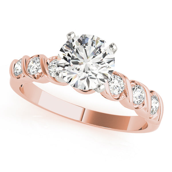 Resplendent Bezel-Set Round Diamond Engagement Ring in 10K/14K gold and platinum with certified lab-grown or natural diamonds