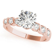 Resplendent Bezel-Set Round Diamond Engagement Ring in 10K/14K gold and platinum with certified lab-grown or natural diamonds