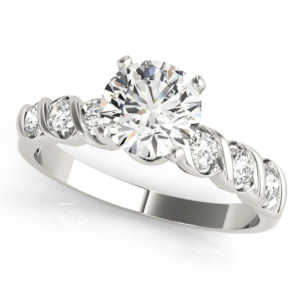 Resplendent Bezel-Set Round Diamond Engagement Ring in 10K/14K gold and platinum with certified lab-grown or natural diamonds