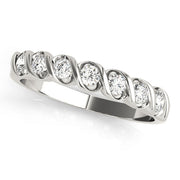 Single Row S Half Eternity Ring in Gold & Platinum