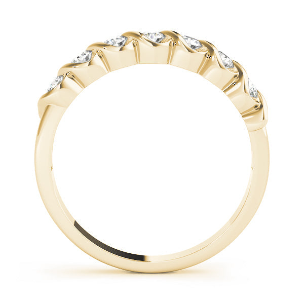 Single Row S Half Eternity Ring in Gold & Platinum