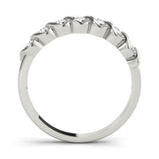 Single Row S Half Eternity Ring in Gold & Platinum