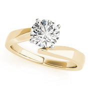 Cherished Solitaires Round Diamond Engagement Ring in 10K/14K gold and platinum with certified lab-grown or natural diamonds