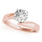 Cherished Solitaires Round Diamond Engagement Ring in 10K/14K gold and platinum with certified lab-grown or natural diamonds