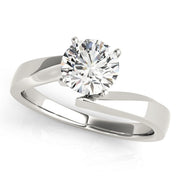 Cherished Solitaires Round Diamond Engagement Ring in 10K/14K gold and platinum with certified lab-grown or natural diamonds