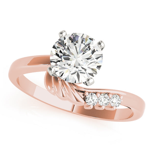 Noble Bypass Round Diamond Engagement Ring in 10K/14K gold and platinum with certified lab-grown or natural diamonds