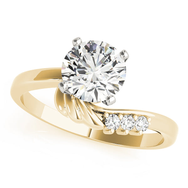 Noble Bypass Round Diamond Engagement Ring in 10K/14K gold and platinum with certified lab-grown or natural diamonds