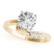 Noble Bypass Round Diamond Engagement Ring in 10K/14K gold and platinum with certified lab-grown or natural diamonds
