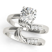 Noble Bypass Round Diamond Engagement Ring in 10K/14K gold and platinum with certified lab-grown or natural diamonds