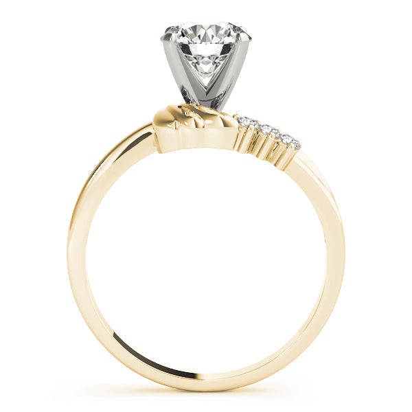 Noble Bypass Round Diamond Engagement Ring in 10K/14K gold and platinum with certified lab-grown or natural diamonds
