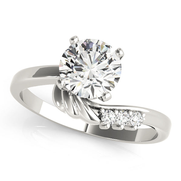 Noble Bypass Round Diamond Engagement Ring in 10K/14K gold and platinum with certified lab-grown or natural diamonds