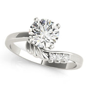 Noble Bypass Round Diamond Engagement Ring in 10K/14K gold and platinum with certified lab-grown or natural diamonds