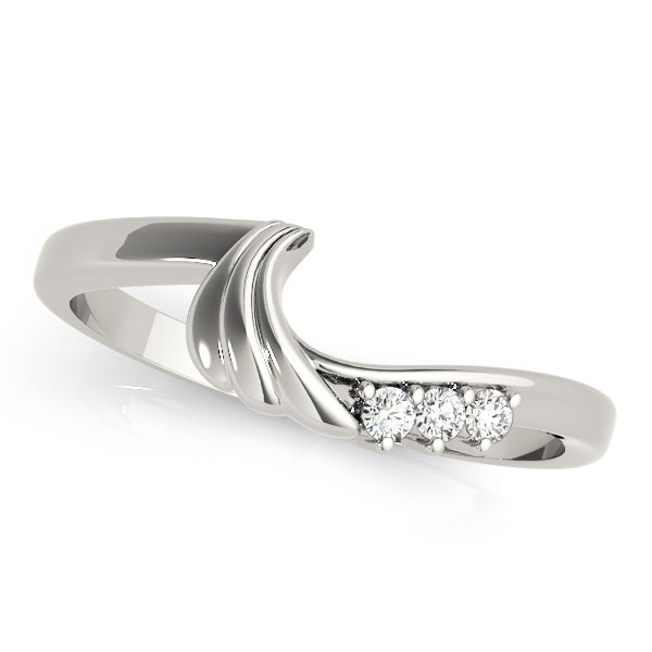 Curved Bands Half Eternity Ring in Gold & Platinum