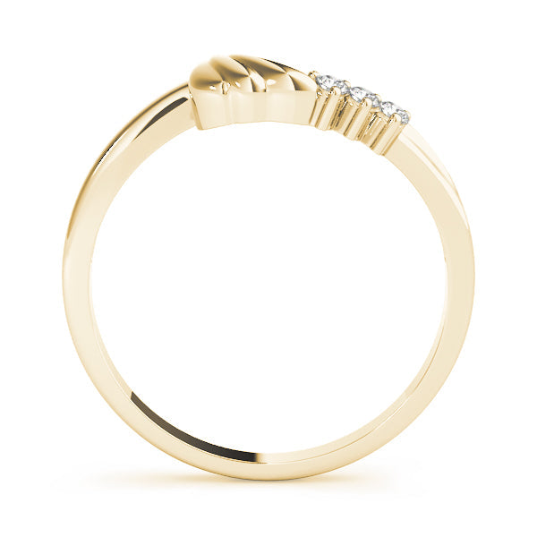 Curved Bands Half Eternity Ring in Gold & Platinum
