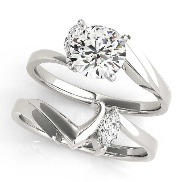 Classic Bypass Marquise Diamond Engagement Ring in 10K/14K gold and platinum with certified lab-grown or natural diamonds