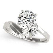 Classic Bypass Marquise Diamond Engagement Ring in 10K/14K gold and platinum with certified lab-grown or natural diamonds