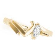 Curved Bands Half Eternity Ring in 10K/14K gold and platinum with certified lab-grown or natural diamonds