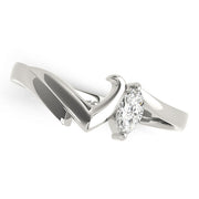 Curved Bands Half Eternity Ring in Gold & Platinum