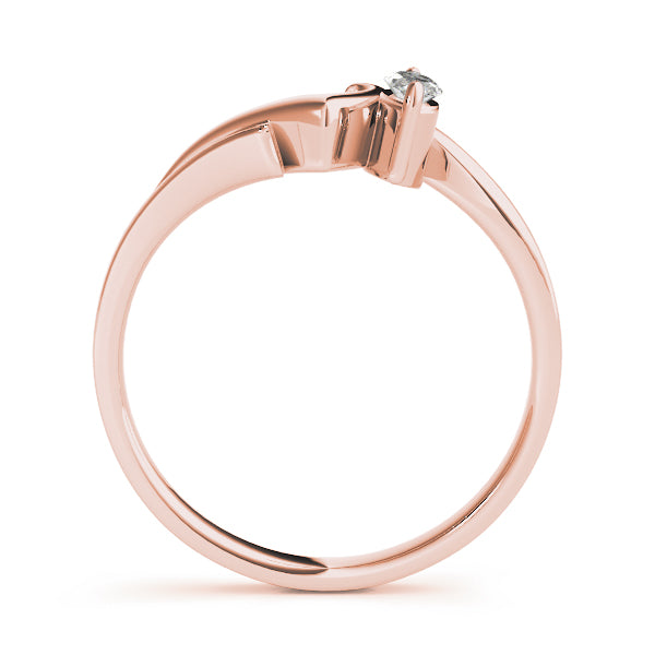 Curved Bands Half Eternity Ring in Gold & Platinum