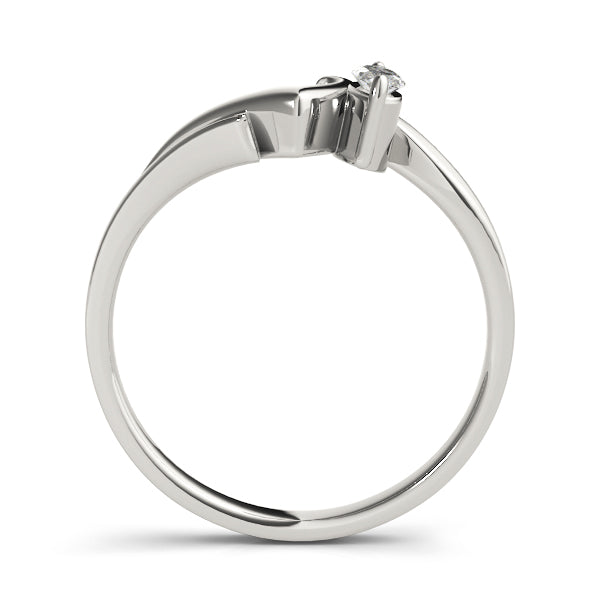 Curved Bands Half Eternity Ring in Gold & Platinum