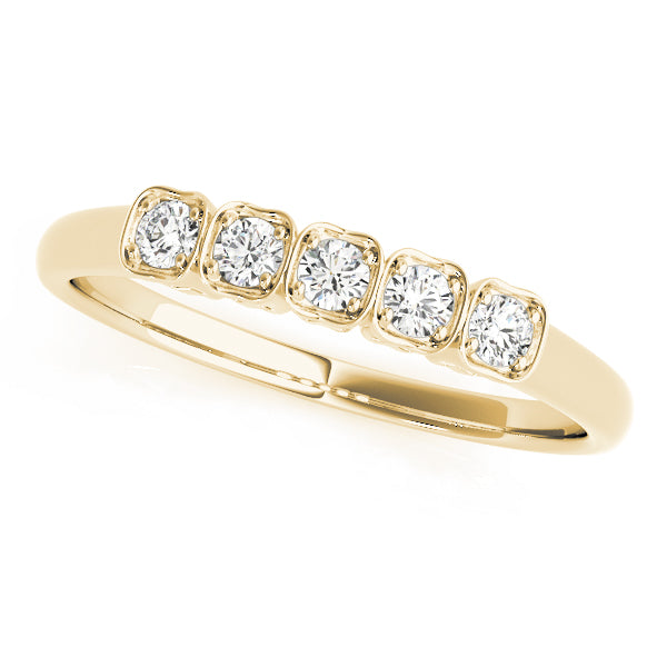 Single Row Prong Set Half Eternity Ring in 10K/14K gold and platinum with certified lab-grown or natural diamonds