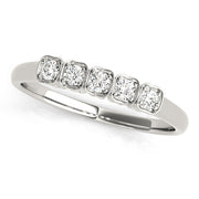 Single Row Prong Set Half Eternity Ring in Gold & Platinum