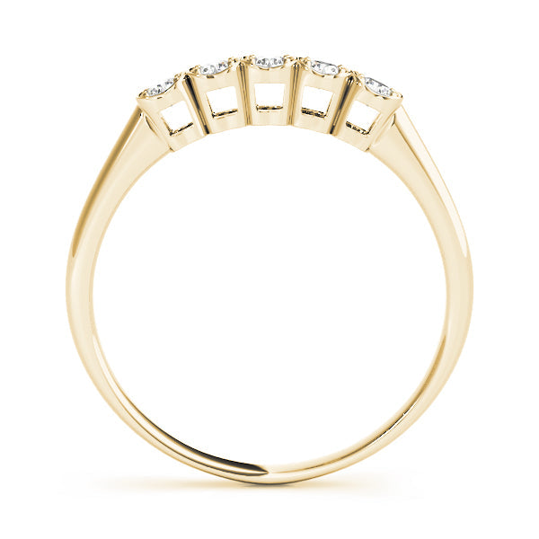 Single Row Prong Set Half Eternity Ring in Gold & Platinum