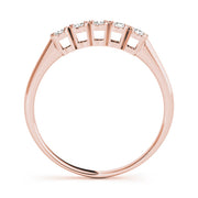 Single Row Prong Set Half Eternity Ring in Gold & Platinum