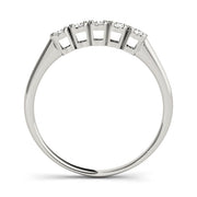 Single Row Prong Set Half Eternity Ring in Gold & Platinum