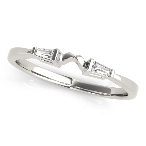Fancy Baguette Half Eternity Ring in Gold & Platinum