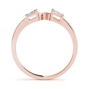 Fancy Baguette Half Eternity Ring in Gold & Platinum