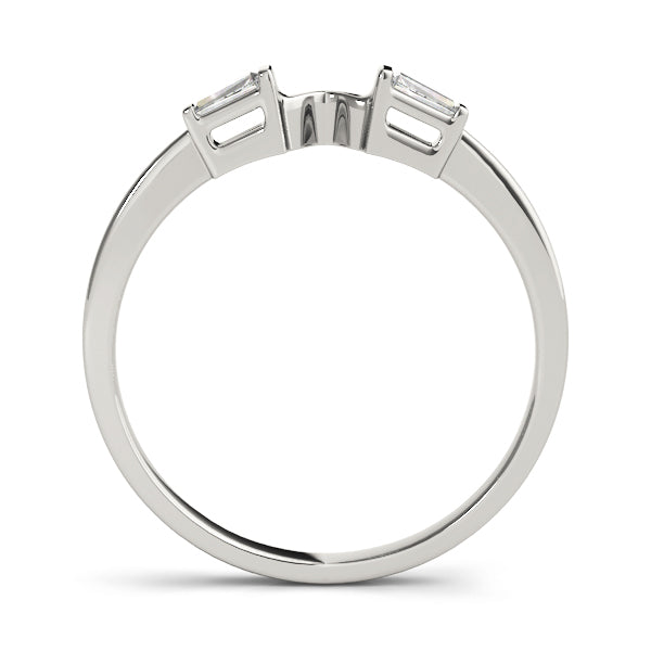 Fancy Baguette Half Eternity Ring in Gold & Platinum